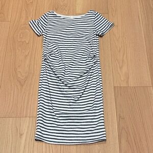 [Pinkblush] Black and White Striped Midi Dress - S
